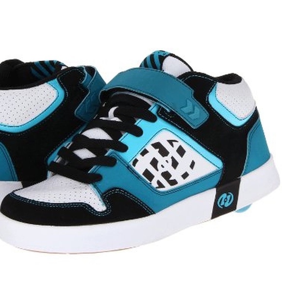 blue and white heelys